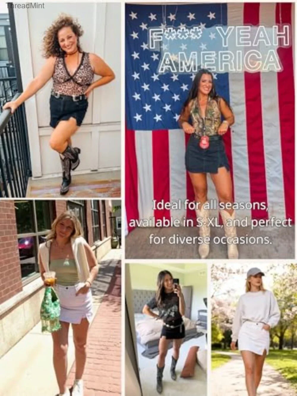 High Waist Denim Skort Casual Jean Shorts 5 Pockets
